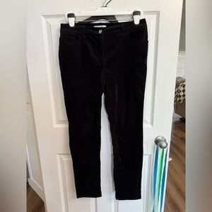 Chicos Black Embellished Rhinestone Velveteen Skinny Pants Womens Size 1 (8)